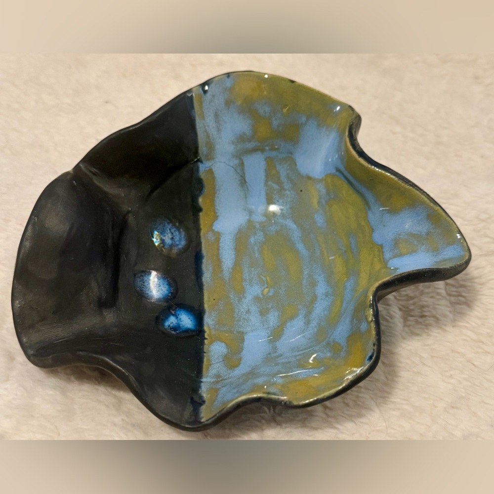 Studios Art Pottery Bowl Signed with Snail Mark Hand Formed Modernist Organic